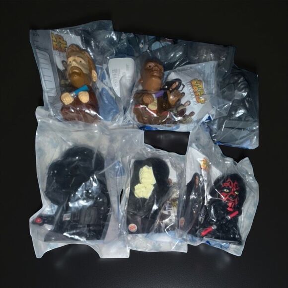 ‘05 Burger King Star Wars Episode III Ewok Darth Maul X-Wing Vader Jaba Figures - Picture 6 of 7